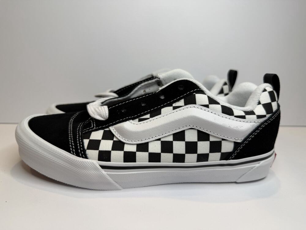 VANS Knu Skool Checkerboard Black/White Low Top Lace-Up Sneakers VN000D2TBPB